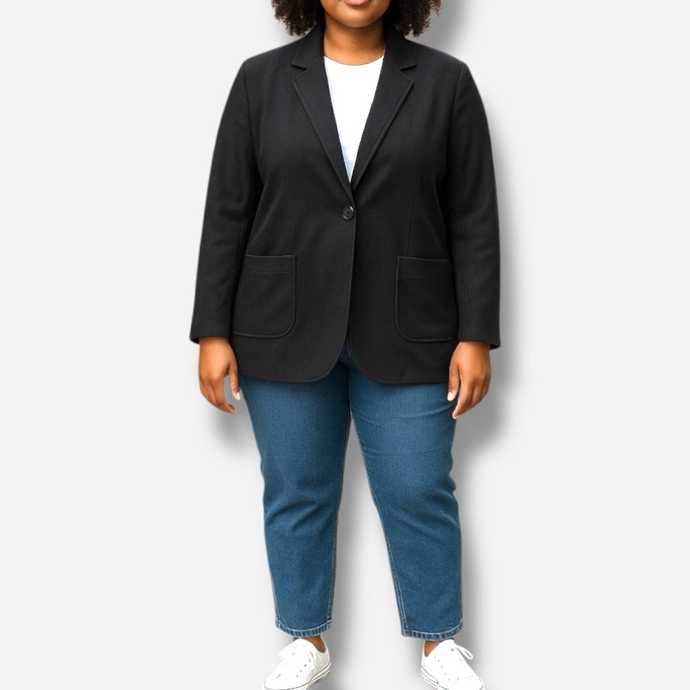 🌸New🌸 Jaclyn Smith One Button Blazer Sz XXL Black NWT